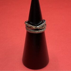 Bomb Party RG87129 “It’s A Yes For Me, Diva” Cubic Zirconia Rhodium Sz6 Ring NWT